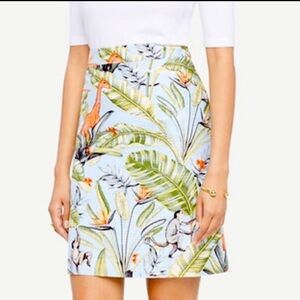 Ann Taylor Tropical Print Pencil Skirt Size 4”